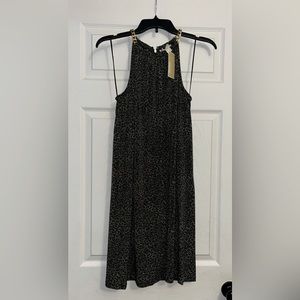 NWT MICHAEL KORS Olive and leopard print midi dress. Size small.